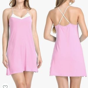 Short Nightgown / Slip / Nightie, Bamboo, adjustable straps, satin detail, small